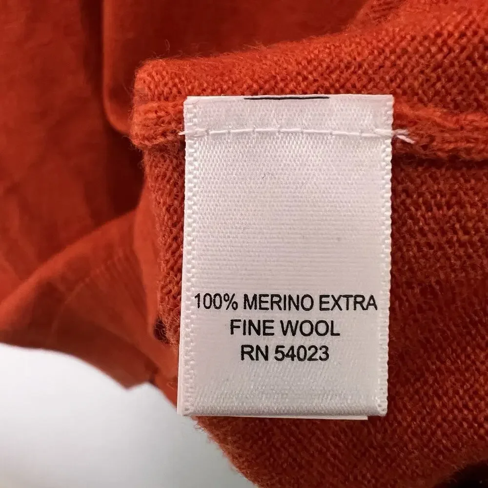 Banana Republic Men's Merino Wool V Neck Sweater Orange Sz L